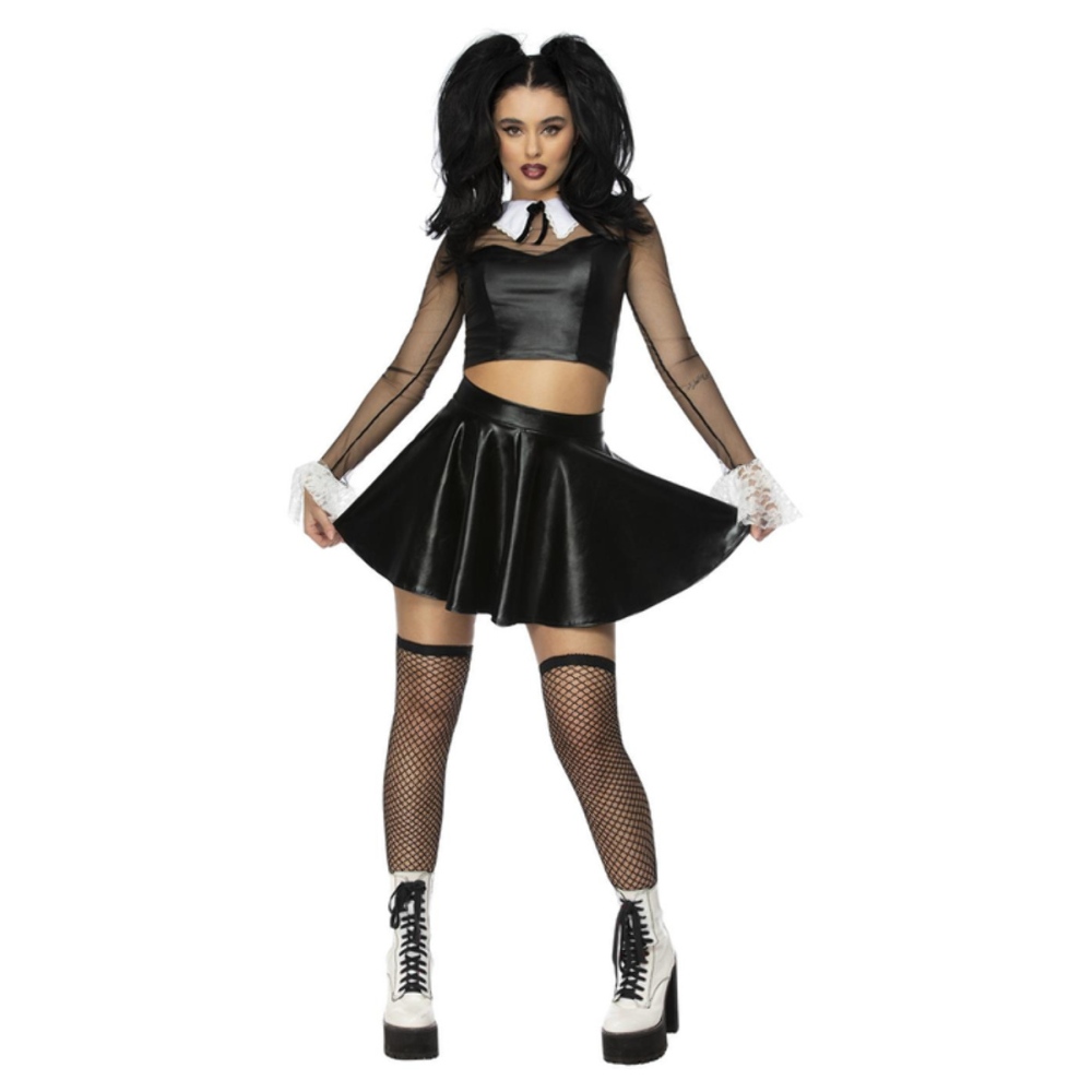 Fever Gothic School Girl Costume Noir Blanc